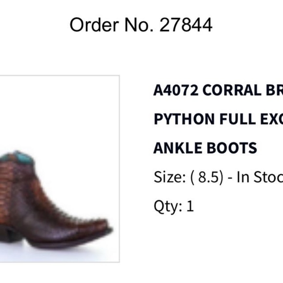 Corral Brown Python Full Exotic Ankle Boots Size 8.5 - Picture 16 of 16